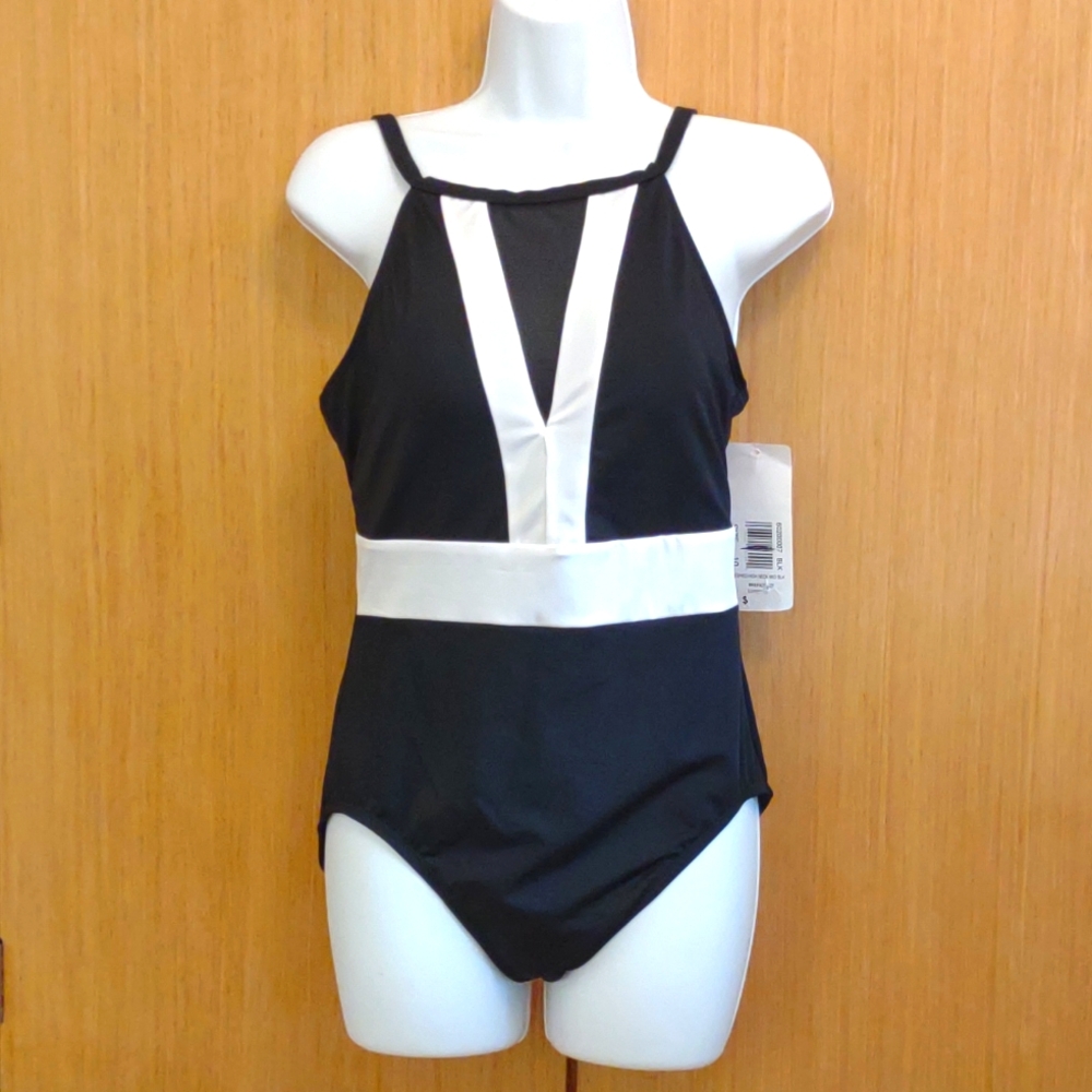 NWOT Black/White Bathing Suit SZ 10 By Paradise Bay